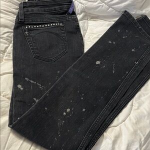 Black Studded Pocket Slim Jeans - Women